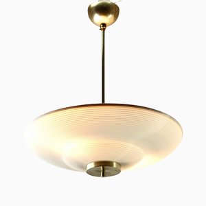 Lampe à Suspension Mid-Century Scandinave avec Abat-Jour Optique en Acrylique