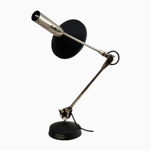 American Chrome and Black Metal Adjustable Omi Desk Lamp from Koch & Lowy, 1965s