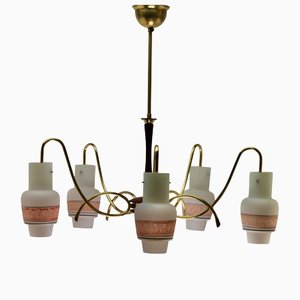 Vintage Italian Diablo Chandelier in the Style of Stilnovo with 5 Arms, 1960s