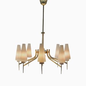 Vintage Italian Chandelier with Eight Arms in the Style of Stilnovo, 1960s