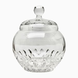 Large Belgian Cut Clear Crystal Punch Bowl