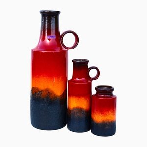 Vintage German Sundown Vases from Scheurich, 1960s, Set of 3