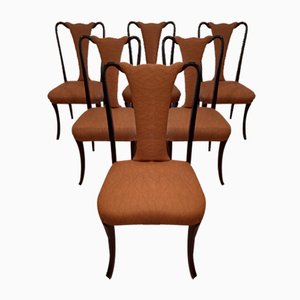 Mid-Century Modern Leather Chairs by Vittorio Dassi, Set of 6