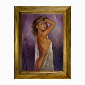 Ettore Ricci, Nudo, Oil on Canvas, Framed