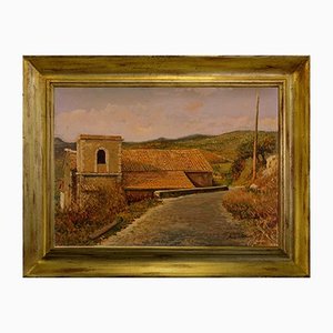 Armando Romano, Paesaggio di campagna, Olio su tela, Incorniciato