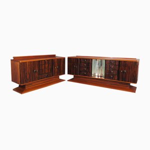 Sideboard aus Ebenholz, 1940er, 2er Set