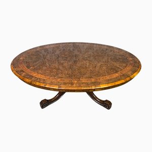 Victorian Burr Walnut Oval Coffee Table