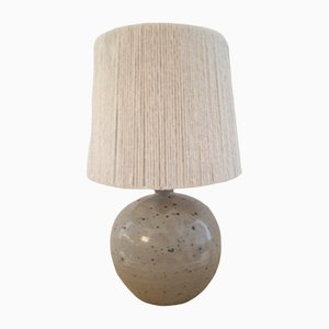 Vintage Lampe aus emailliertem Sandstein mit Seilschirm