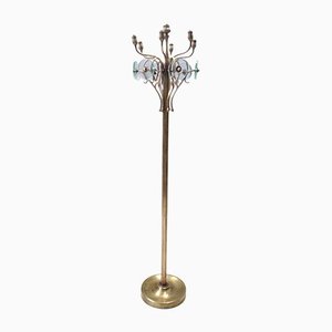 Mid-Century Italian Brass and Glass Revolving Coat Rack from Fontana Arte
