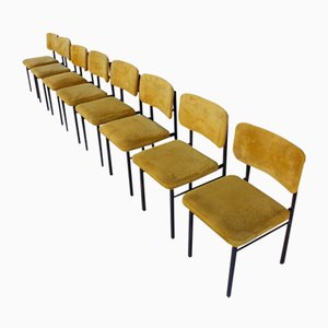 Mid-Century Steel Chairs, France, 1950s, Set of 8