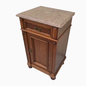 Oak Cabinet with Marble Top, 1920s