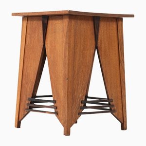 Art Deco Modularist Oak Site Table by P.E.l. Iron for Gennoreper Mill, 1920s