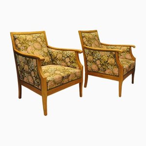 Art Deco Scandinavian Oak Armchairs, Set of 2