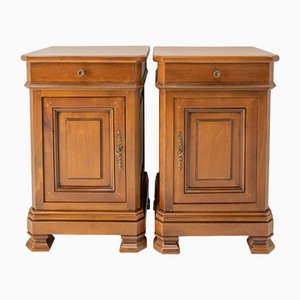 French Elm Nightstands, Set of 2