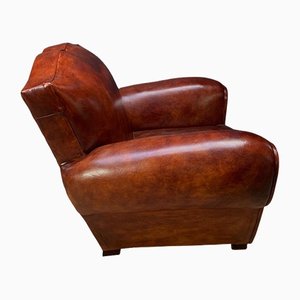French Leather Club Chair, 1950s