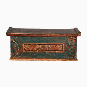 Small Antique Painted Softwood Chest, 18th Century
