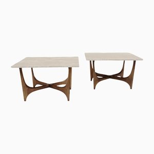 Travertine Coffee Tables from Lane Furniture, US, 1960, Set of 2