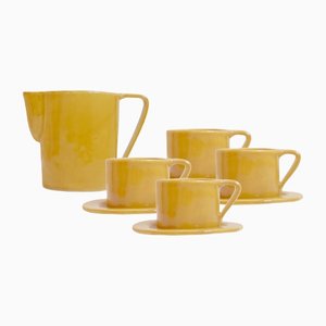 Milano Sole Milk Jug & 4 Espresso Cups and Saucers by Marta Benet, Set of 9