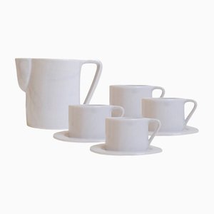 Milano Nebbia Milk Jug & 4 Espresso Cups and Saucers by Marta Benet, Set of 9