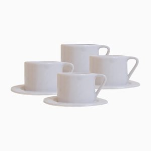 Juego de 4 tazas y platillos espresso Milano Nebbia de Marta Benet