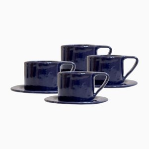 Milano Notte Set of 4 Espresso Cups and Saucers by Marta Benet
