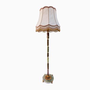 Lámpara de pie Hollywood Regency moderna Mid-Century de mármol dorado, años 60