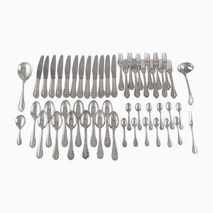 Lily of the Valley Lunch Service in Sterling Silver for 12 People from Georg Jensen, Set of 52