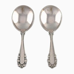 Lily of the Valley Jam Spoons in Sterling Silver from Georg Jensen, Set of 2