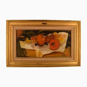 Berret, Modernist Still Life with Fruits, 1960s, Oil on Board