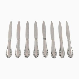 Lily of the Valley Fruit Butter Knives in Silver from Georg Jensen, Set of 8