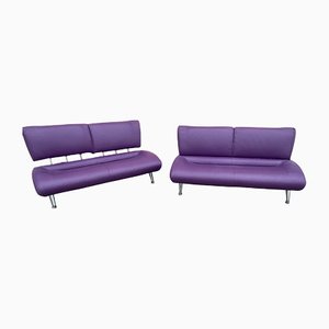 Leather Sofa by Steiner, Set of 2