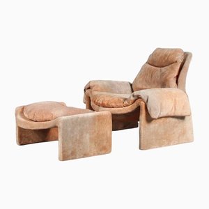 Set of Proposals Chair & Ottoman by Vittorio Introini for Saporiti, Italy, 1970