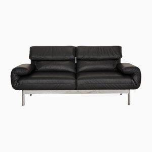 Black Plura Leather Two-Seater Couch with Relaxation Function from Rolf Benz