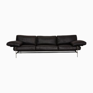Black Diesis Leather Three Seater Couch by Antonio Citterio for B&b Italia / C&b Italia