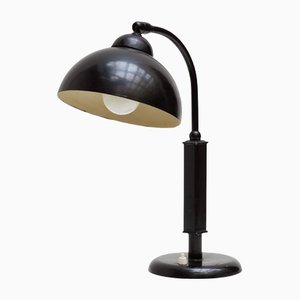 Lámpara de escritorio Bauhaus en negro de Christian Dell para Kaiser, 1933