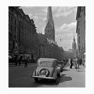 Moenckebergstrasse, Hamburg with Cars and People, Germany, 1938, Photograph