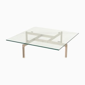 Glass Coffee Table by Giovanni Offredi for Saporiti, Italy 1970s