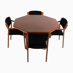 Vintage Danish Dining Table & Chairs from Farstrup, Set of 5