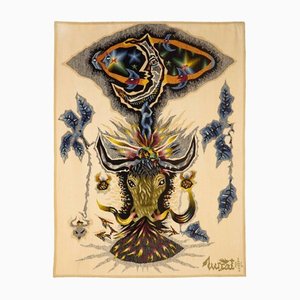 Modern Tapestry, Luna Et Toro, by J. Lurçat