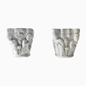 Gothic Revival Stone Planters, UK, 1940s, Set of 2