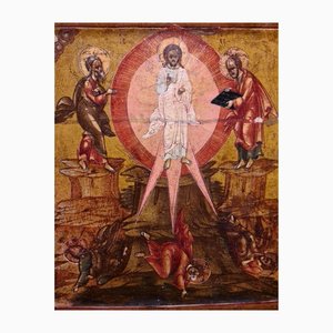 Ícono ruso de la Transfiguración del Señor en un estuche de principios del siglo XIX