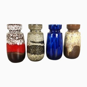 Vases Fat Lava 242-22 Vintage en Poterie de Scheurich, Allemagne, Set de 4