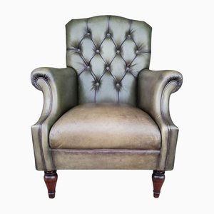Vintage Cattle Hyde Leather Armchair from Laura Ashley