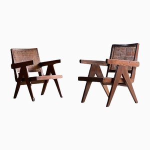 Model Pj010104t Easy Low Chairs by Pierre Jeanneret, 1953, Set of 2