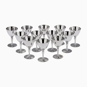 20th Century Solid Silver Cocktail Glasses from Tiffany & Co, 1920, Set of 12