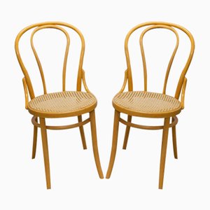 Bistro Chairs in Bentwood Cane, 1990, Set of 2