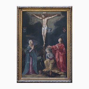 Gillis Congnet, Crucifixion, Oil on Canvas, Framed