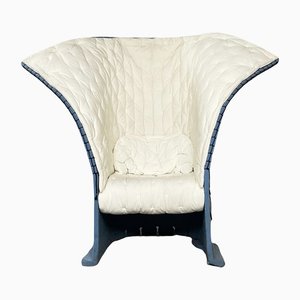 Moderner italienischer Mid-Century Sessel aus blauem Filz von Pesce für Cassina, 1990er