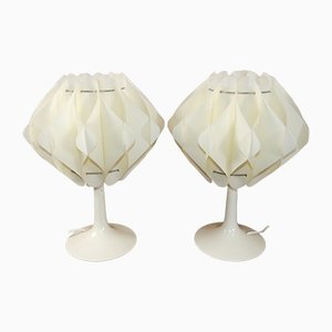 Weiße Tischlampen von Zicoli, 1970er, 2er Set