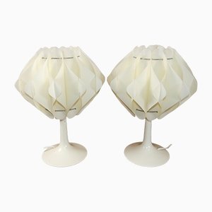 White Table Lamps from Zicoli, 1970s, Set of 2